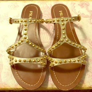 Gold Prada Sandals